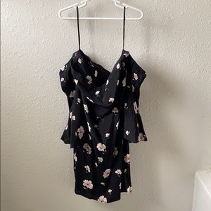 Black and pink floral dress.